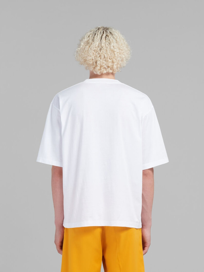 WHITE BIO COTTON T-SHIRT WITH MARNI DRIPPING PRINT 3