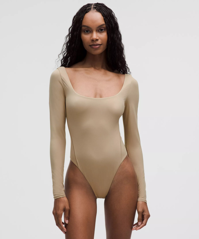 Wundermost Ultra-Soft Nulu Square-Neck Long-Sleeve Bodysuit 1