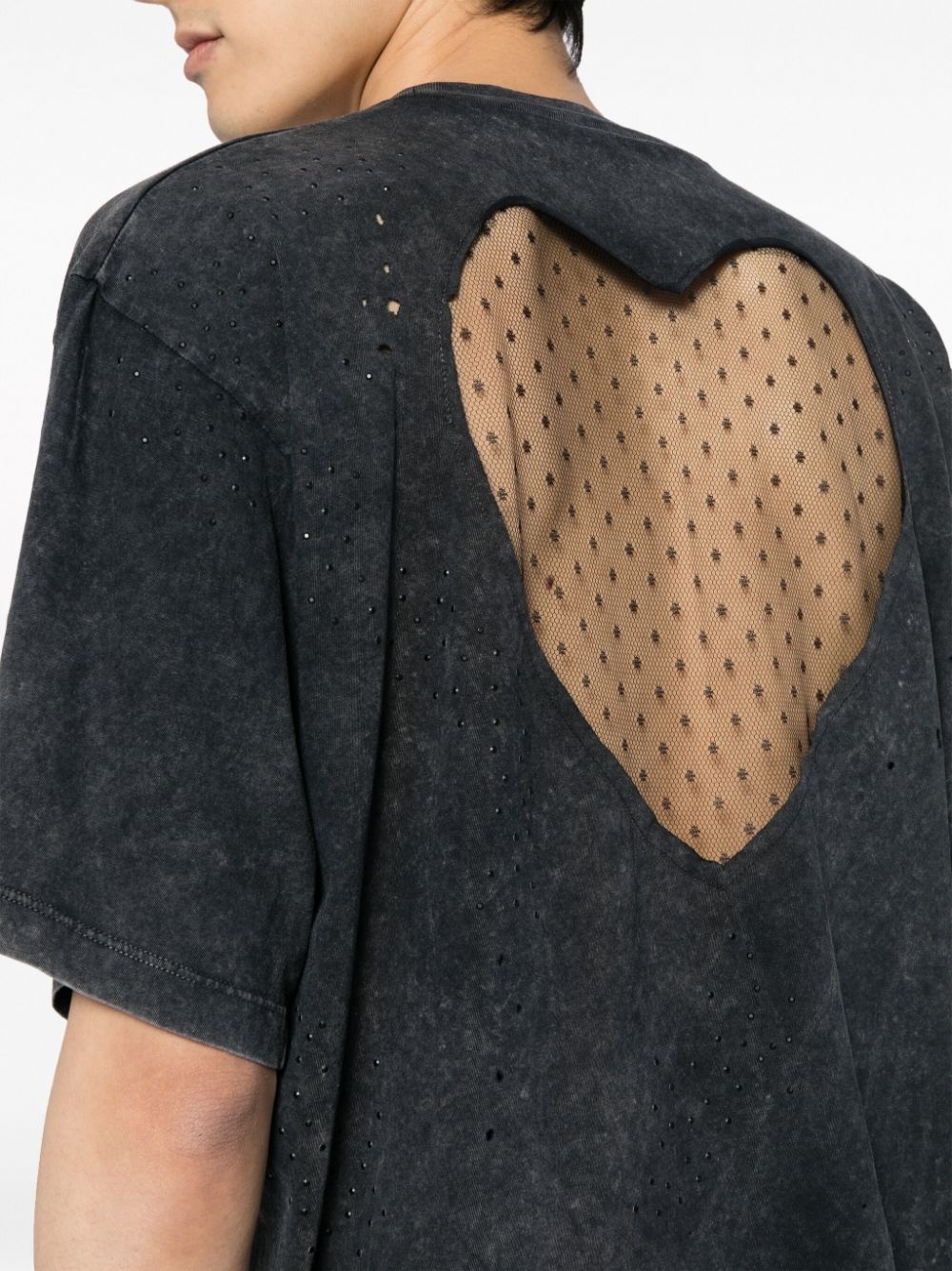 distressed-effect cotton T-shirt - 5