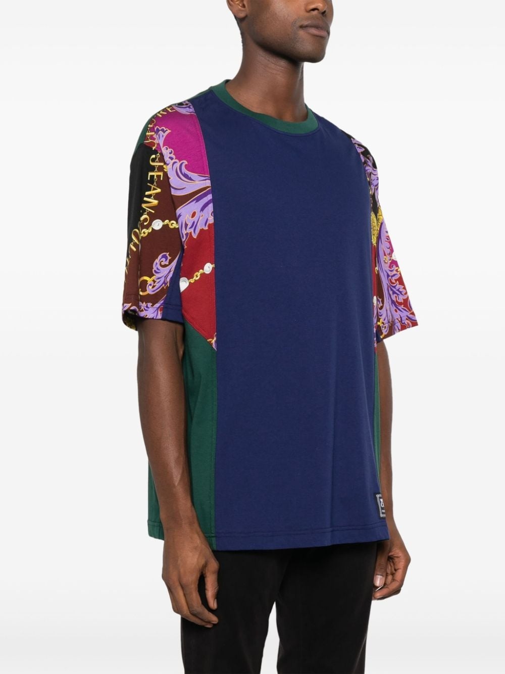 chain-print cotton T-shirt - 3