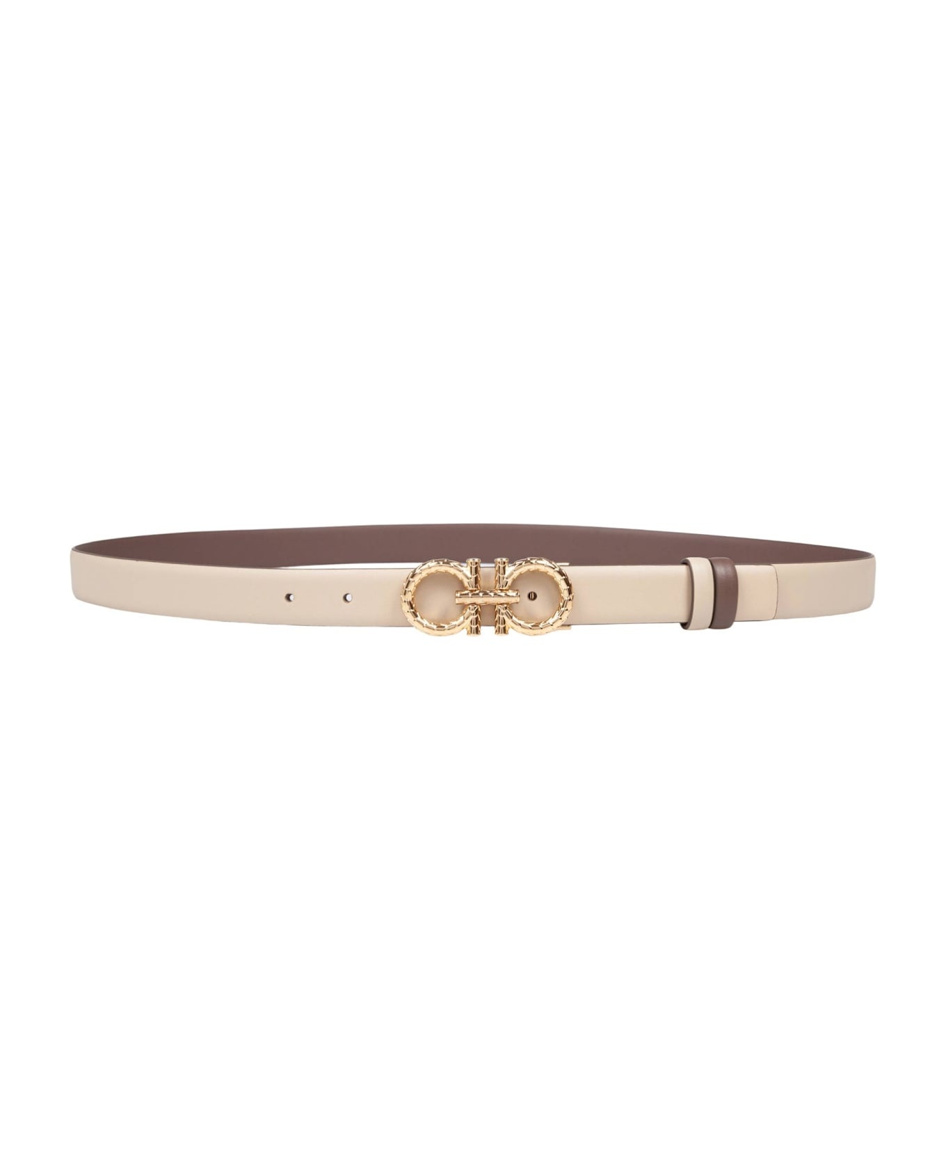 Reversible And Adjustable Gancini Belt In Leather - 1