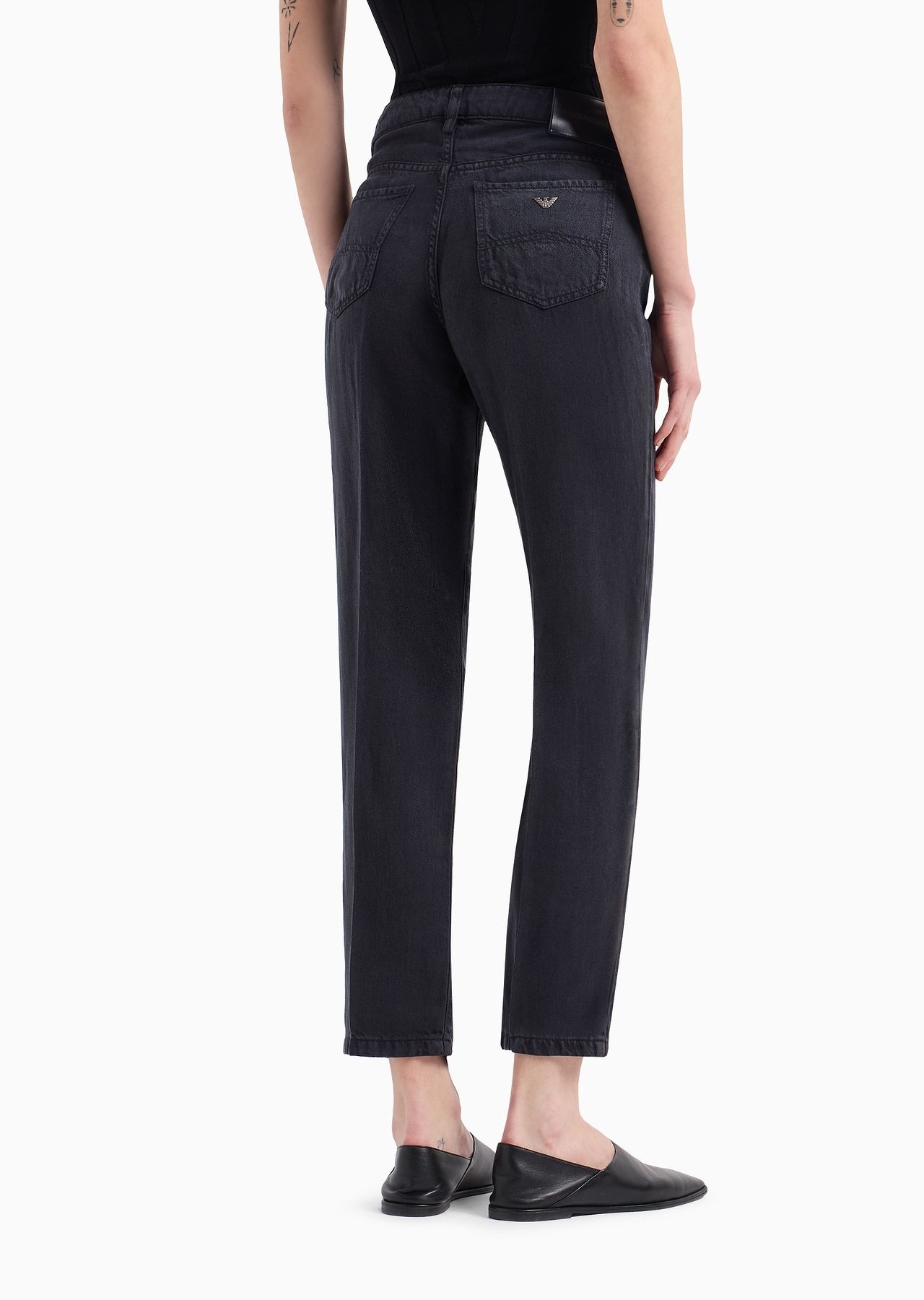 ASV J04 mid-rise straight-leg trousers in garment-dyed denim-effect linen-Lyocell blend - 3