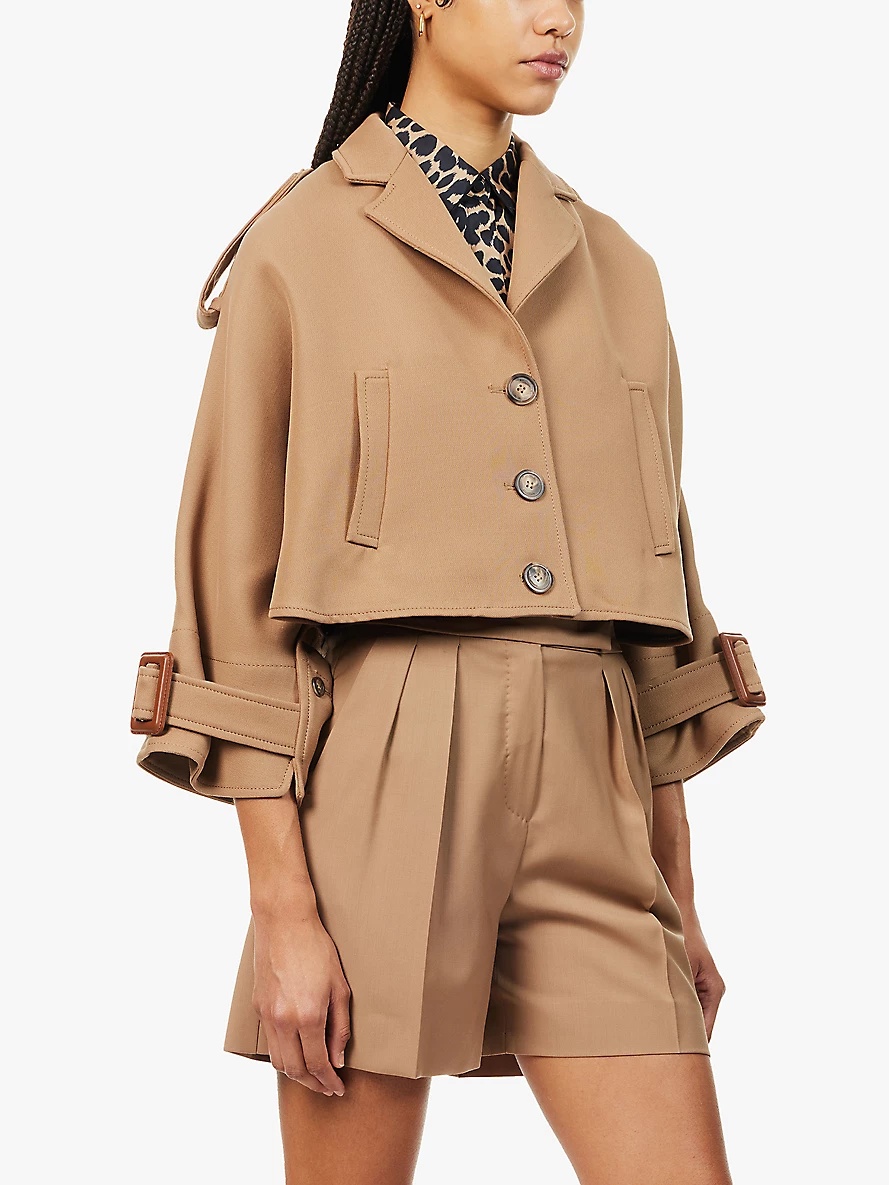MAX MARA ウール＆コットン トレンチスタイル ケープ AZZORRE MAX MARA ウール＆コットン トレンチスタイル ケープ AZZORRE