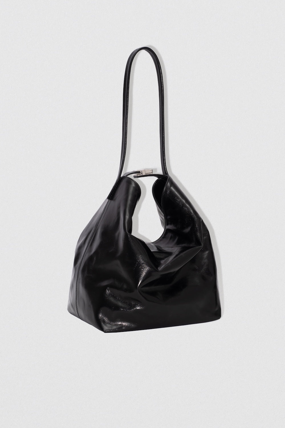 MAXI BEA BLACK CREASED CALF LEATHER HOBO BAG - 2