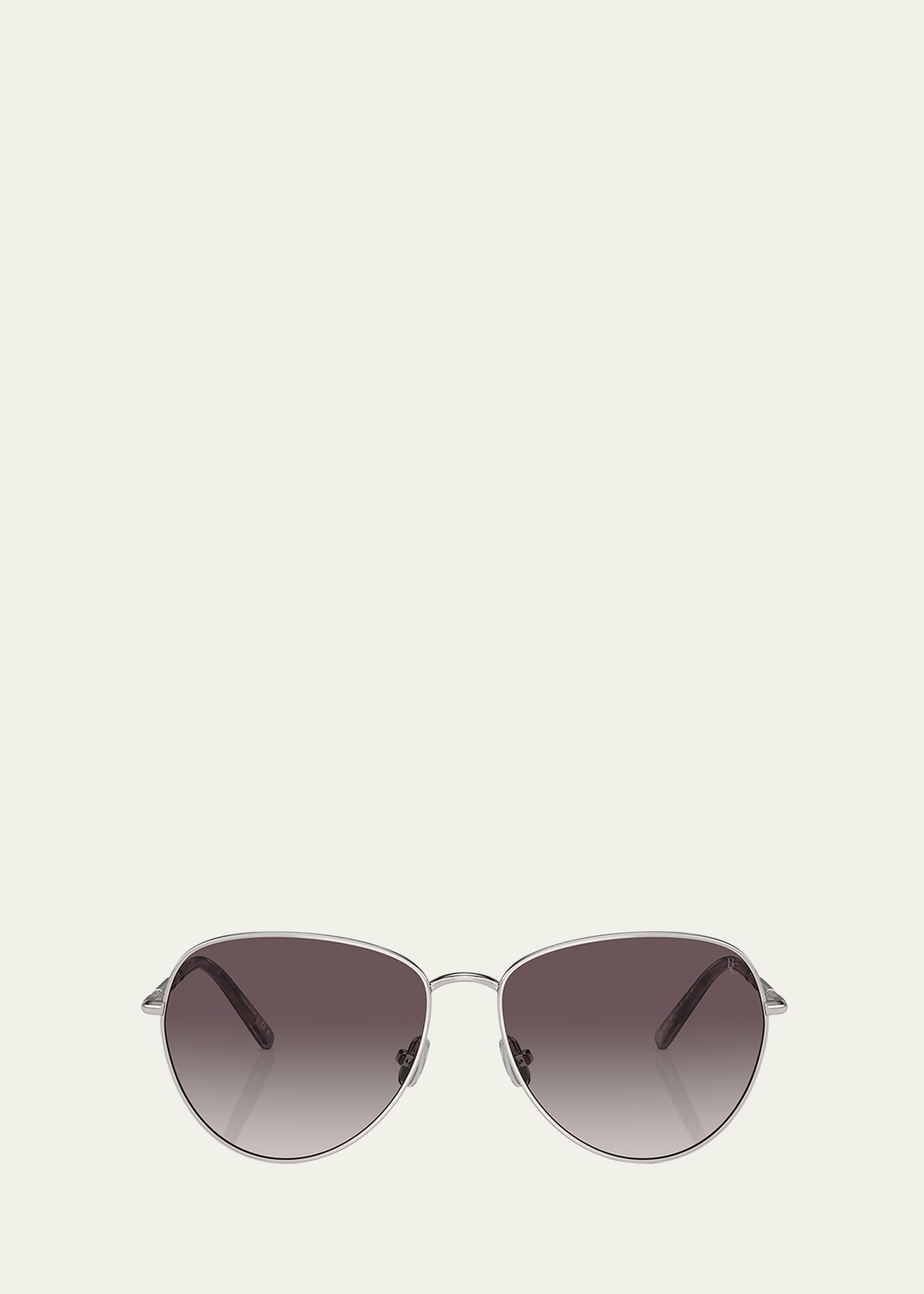 Oversized Titanium & Plastic Aviator Sunglasses - 1