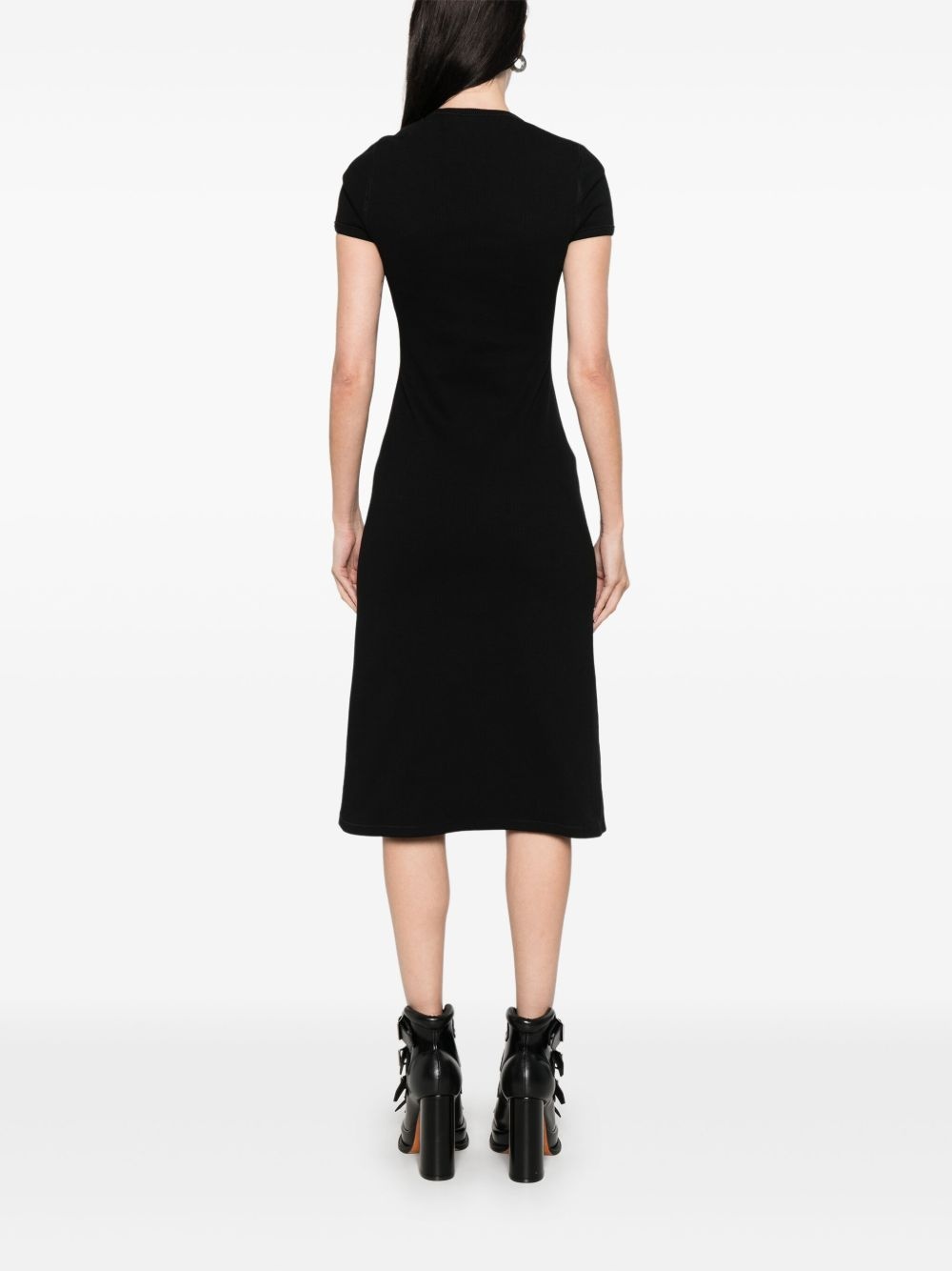 logo-plaque midi dress - 4