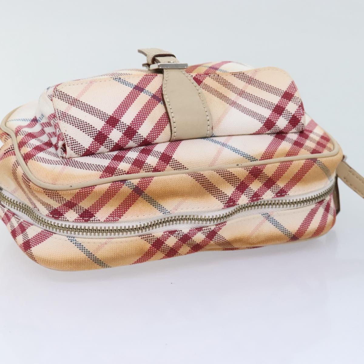 Burberry Nova Check Blue Label Shoulder Bag Canvas White Red - 6