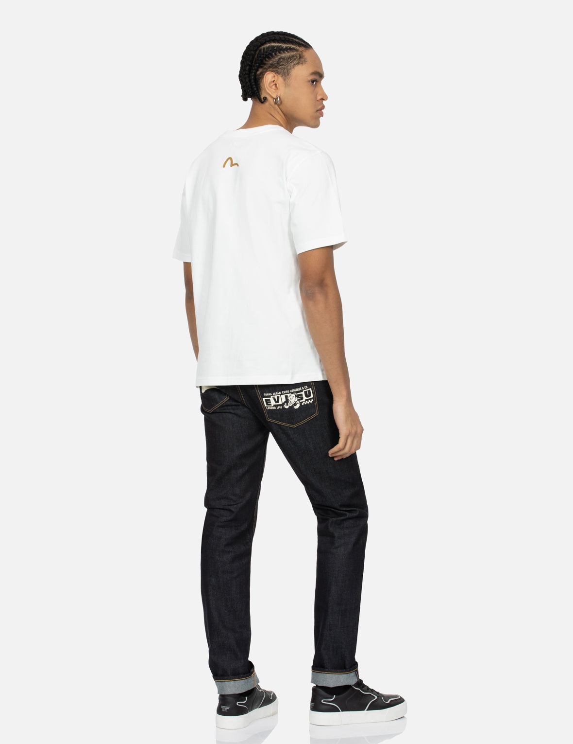 Playful Godhead and Seagull Print Slim Fit Denim Jeans #2010 - 3
