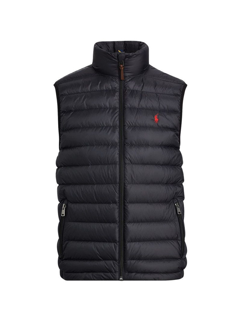 logo-embroidered padded gilet 1