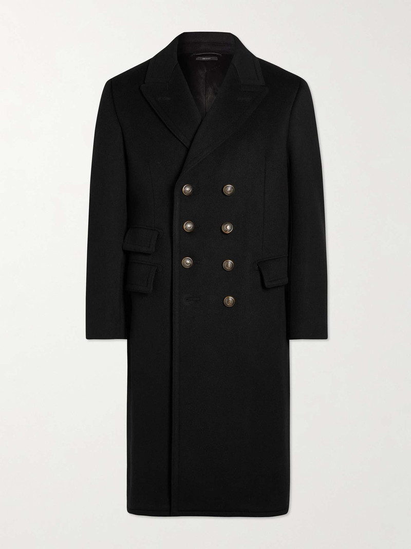 Slim-Fit Double-Breasted Wool and Cashmere-Blend Coat 1