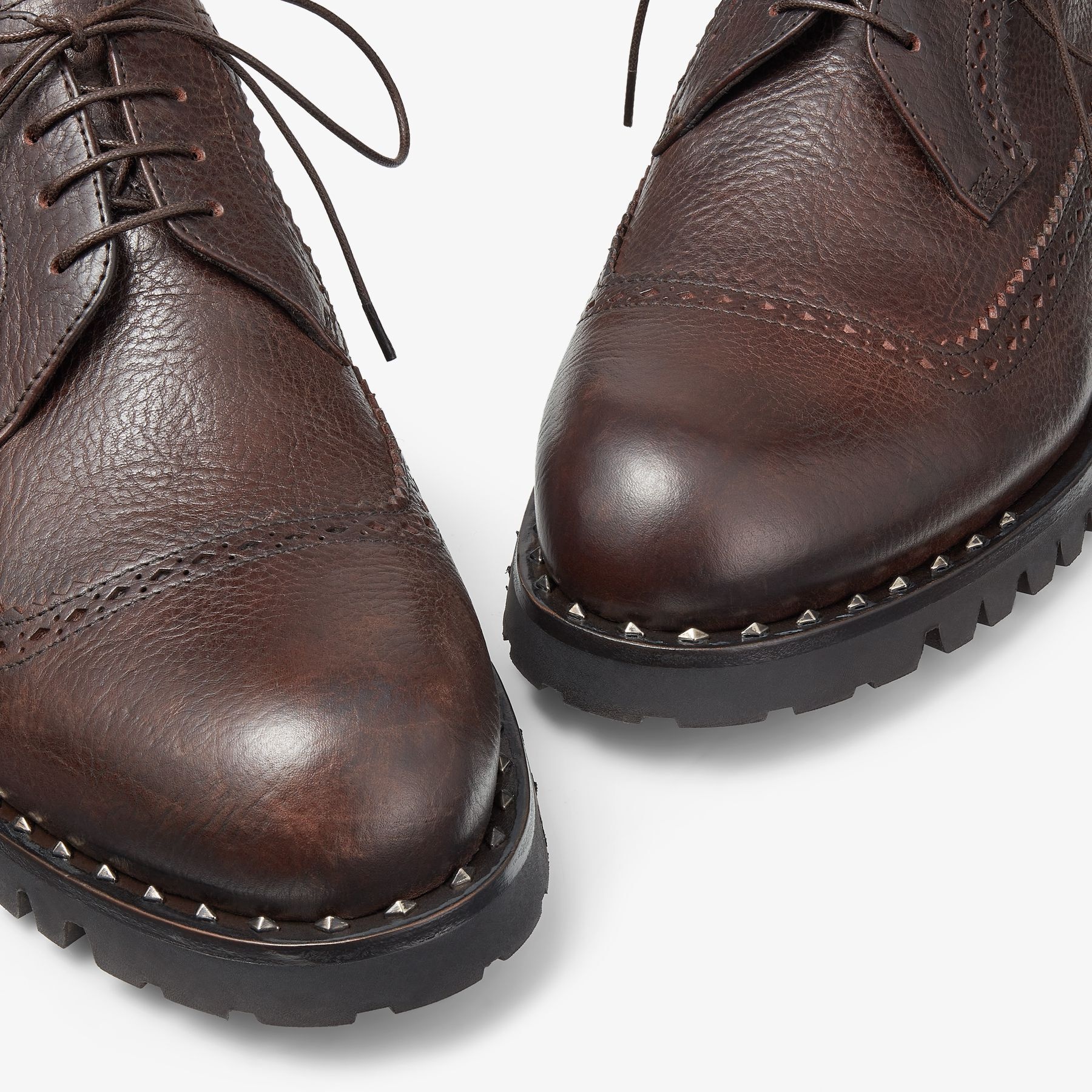 Diamond Derby
Mocha Calf Leather Lace-Up Shoes - 3