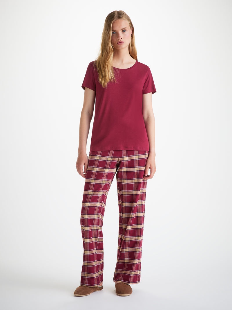 Women's T-Shirt Lara Micro Modal Stretch Claret - 3