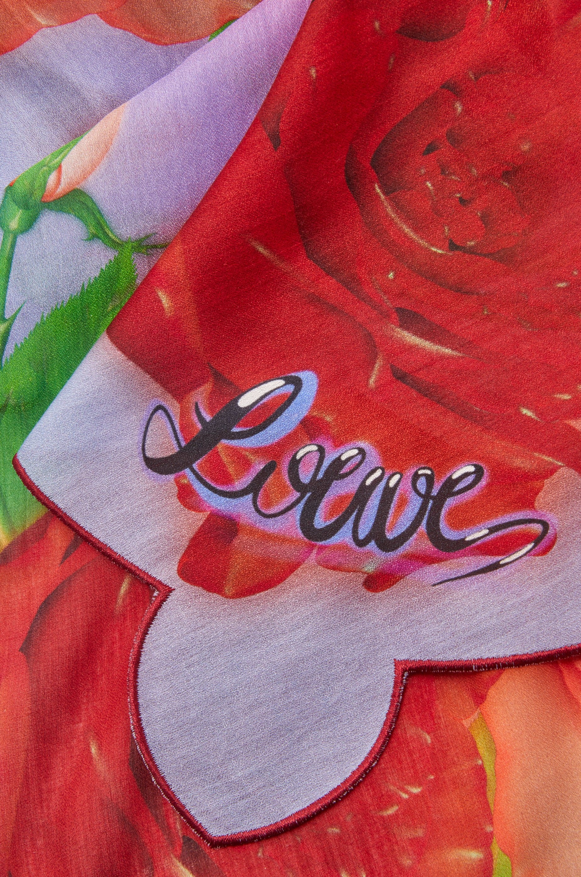 Roses scarf in cotton and silk - 3