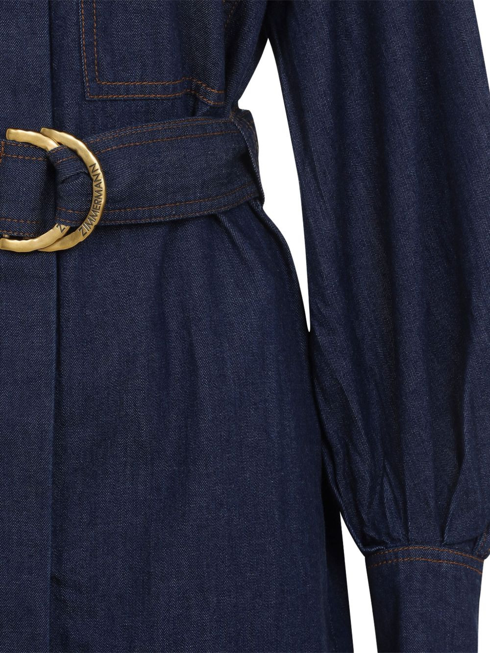 belted denim shirt dress - 4