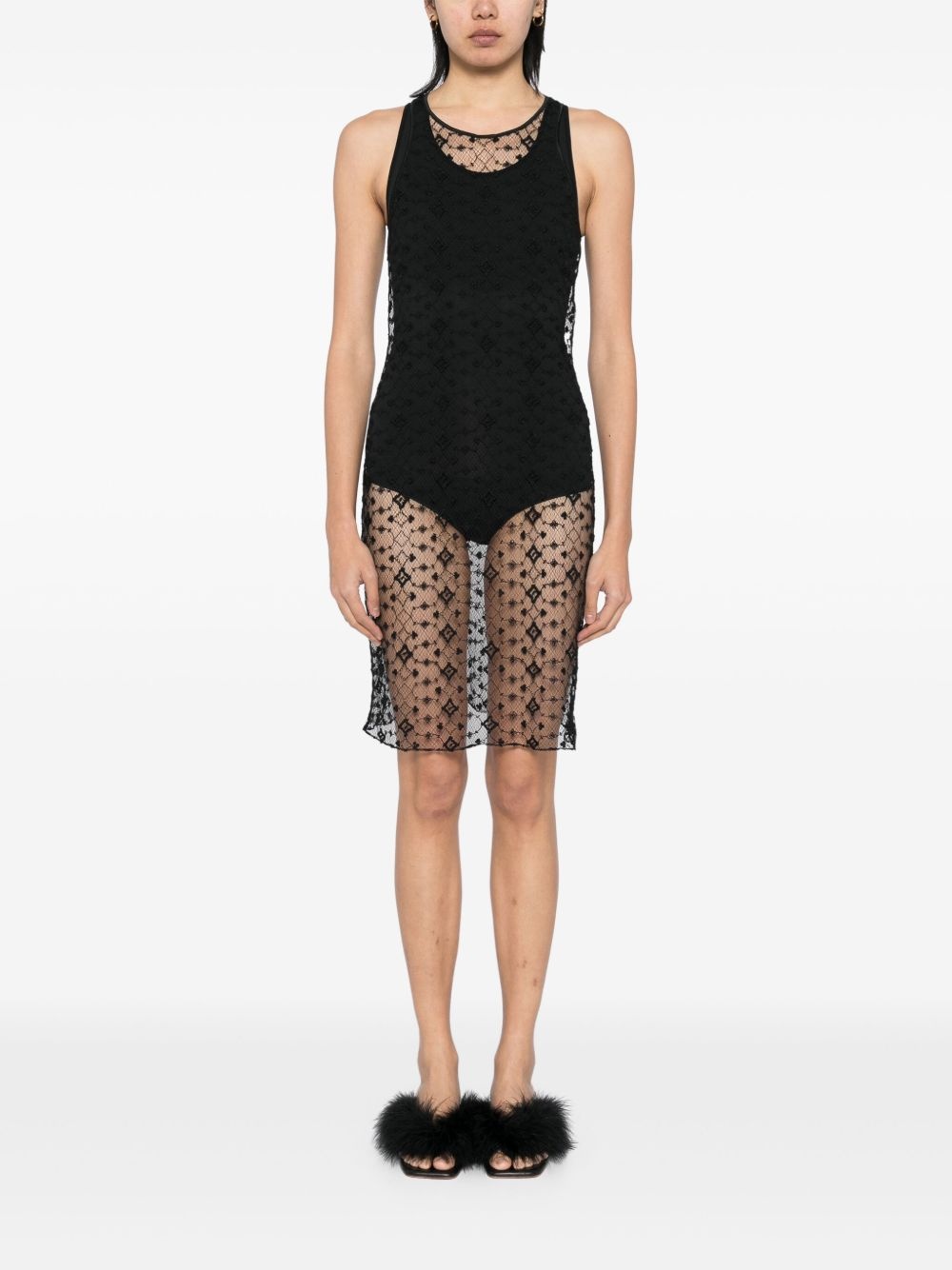 diamante-embroidered midi dress - 2