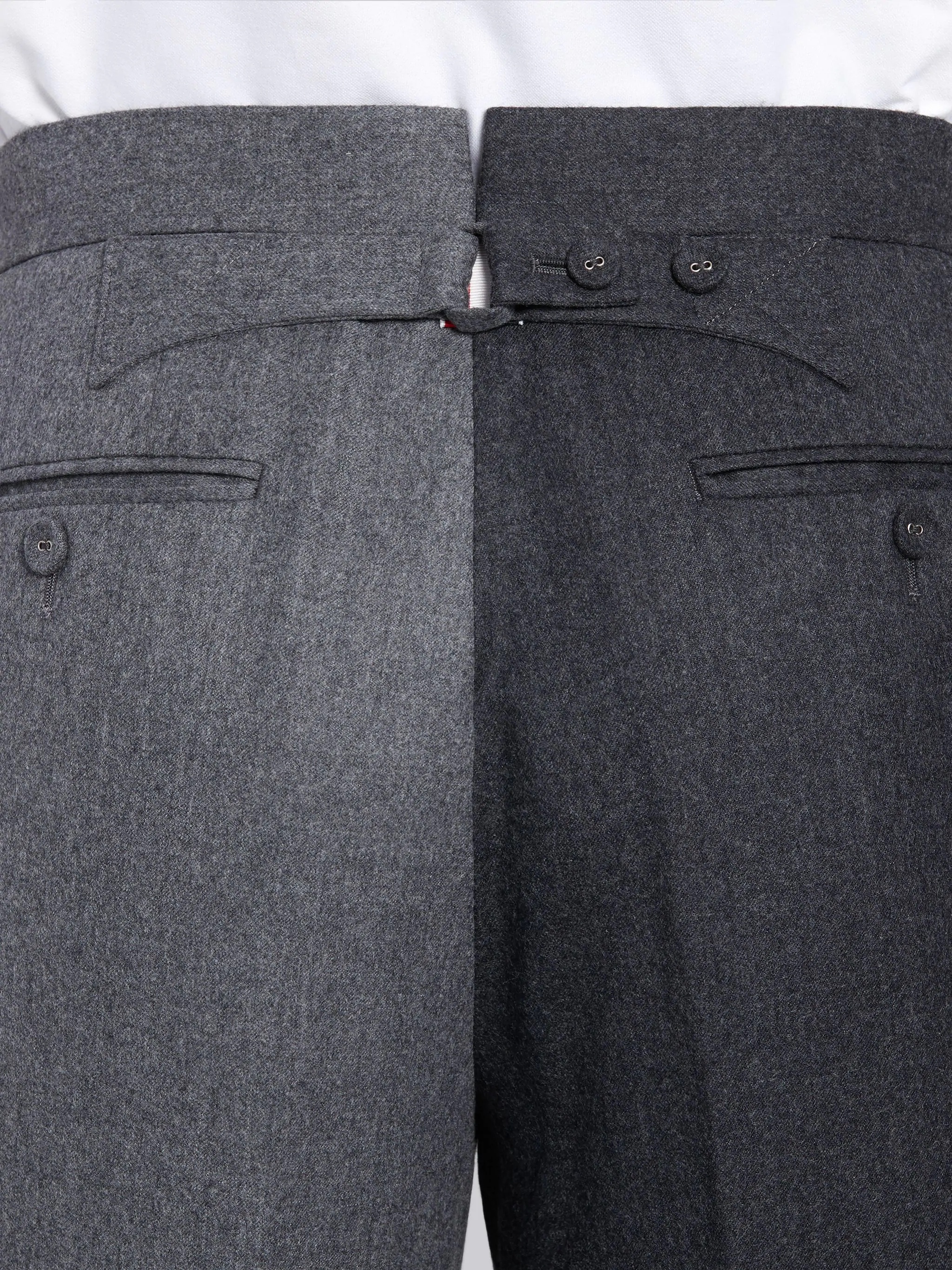 Dark Grey Super 120s Wool Flannel Funmix Classic Trouser - 6