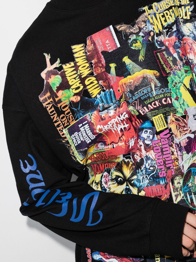 horror collage print sweatshirt 4