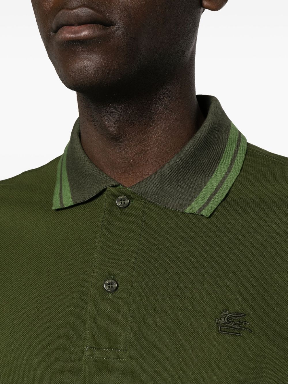 Pegaso-embroidered cotton polo shirt - 5