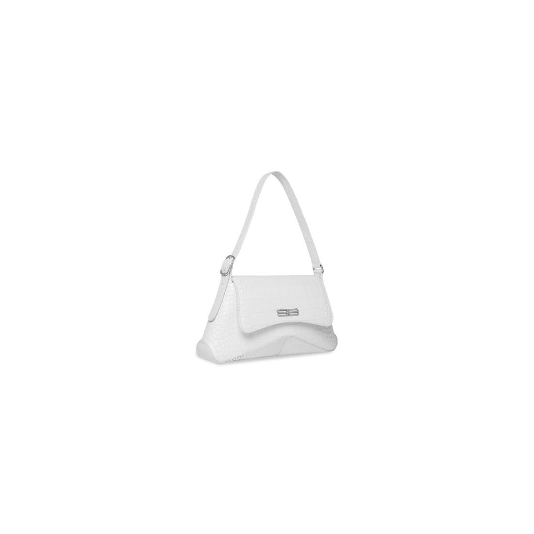 Women's Xx Medium Flap Bag Crocodile Embossed in White - 2