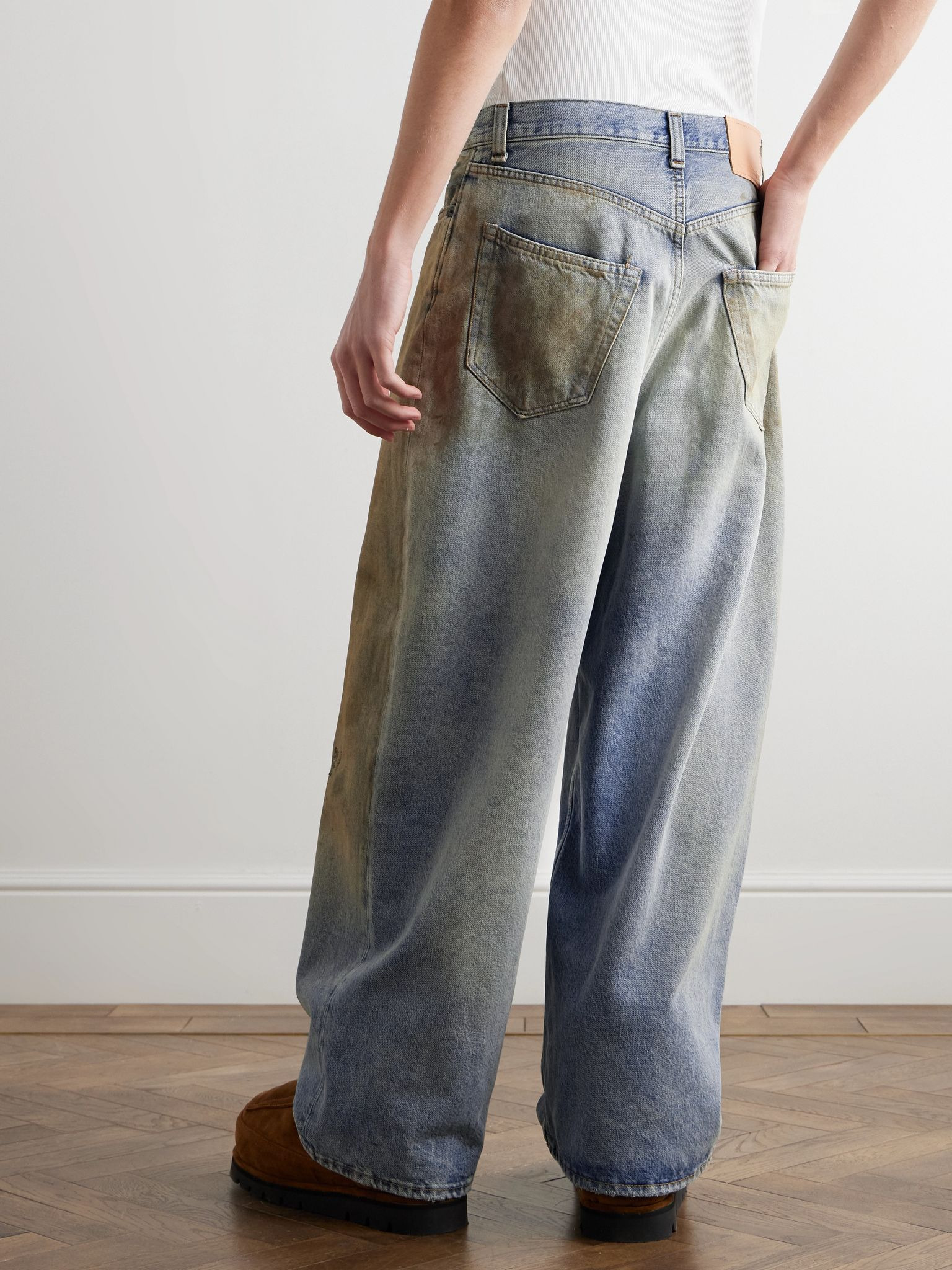 Straight-Leg Distressed Jeans Light blue - 3
