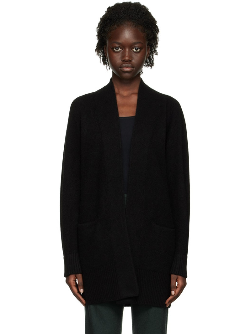 Black Open Front Cardigan - 1