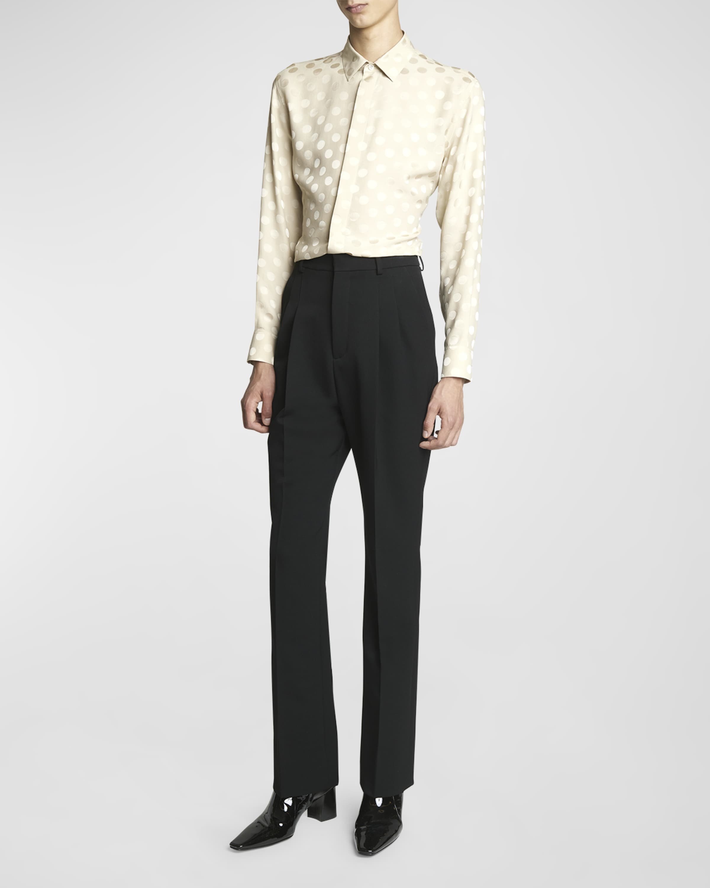 Men's Grain de Poudre Pleated Trousers - 5