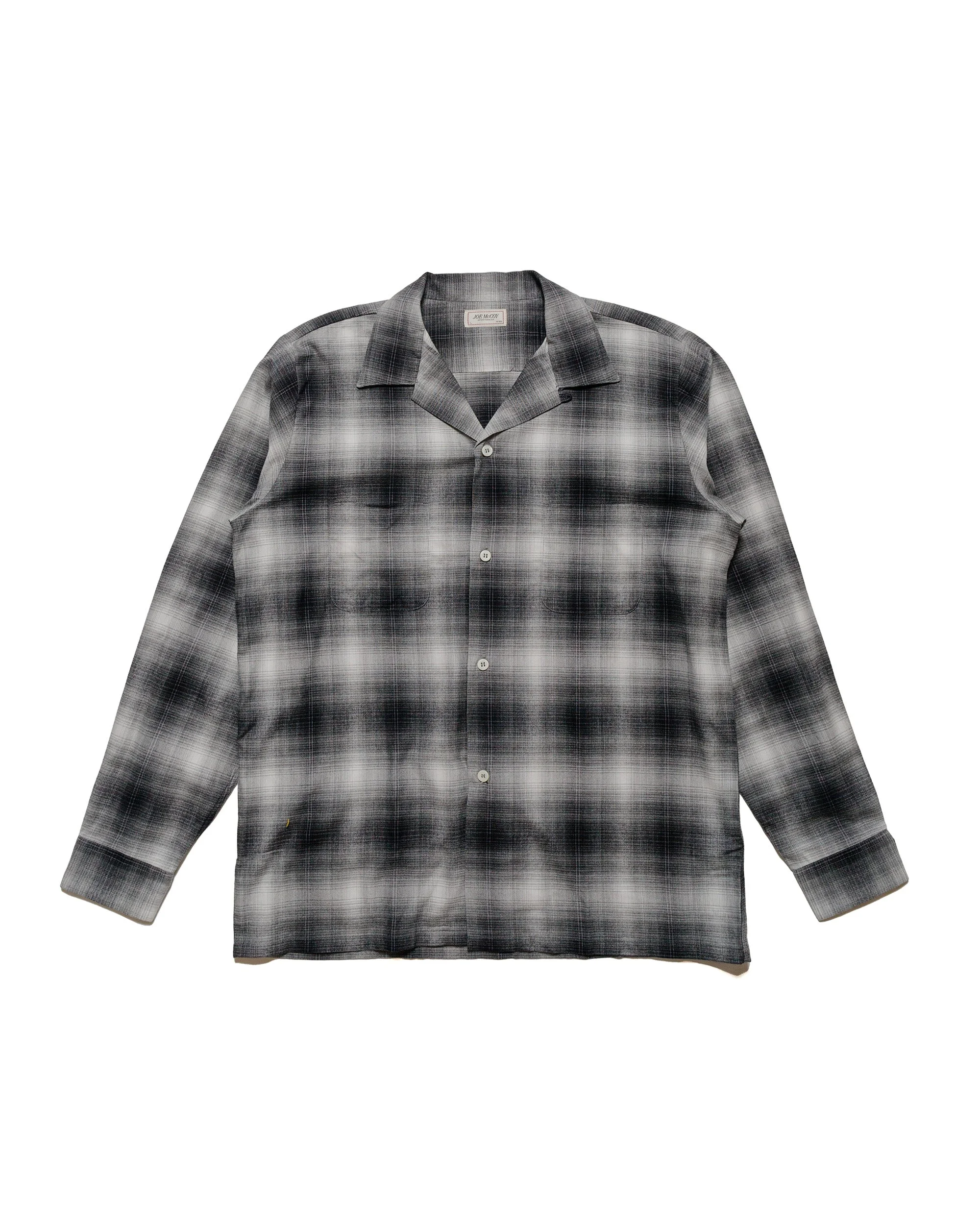 MS24006 Ombre Cotton Rayon Open Collar Shirt Gray - 1