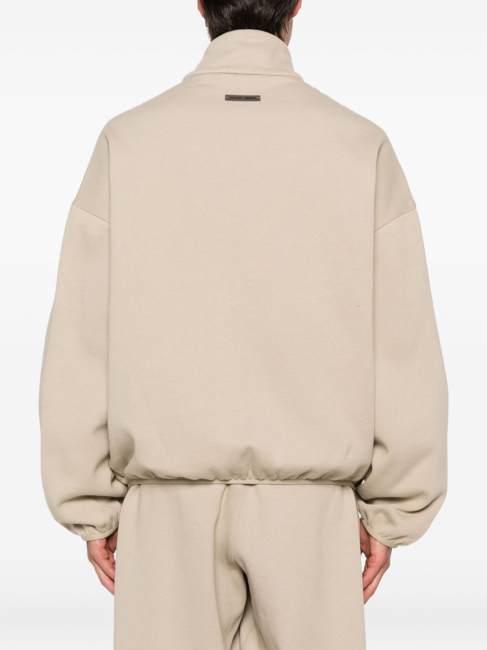 zip-up track-detail sweatshirt - 4