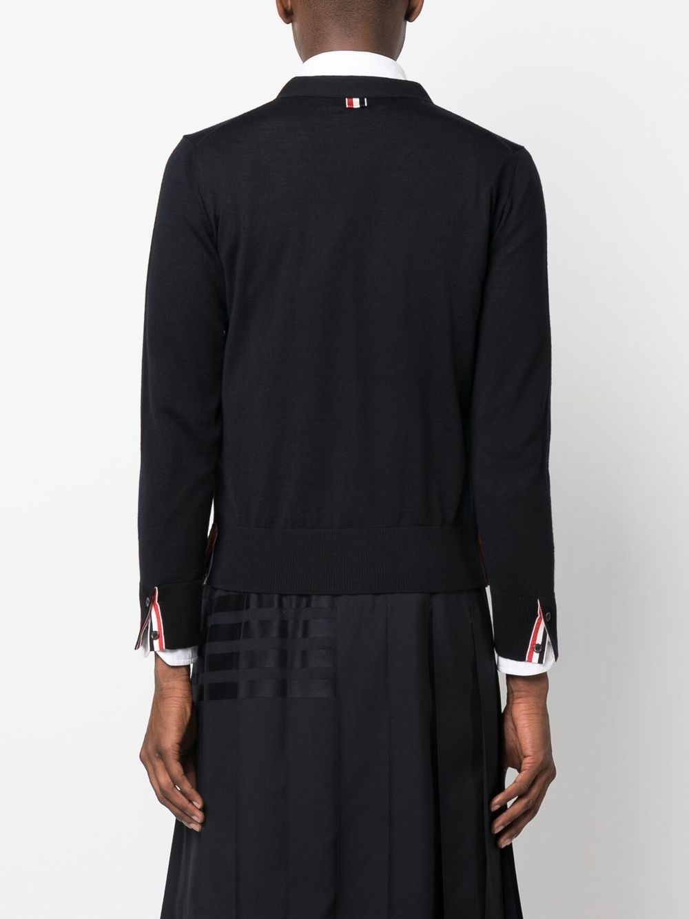 jersey stitch V-neck cardigan - 4