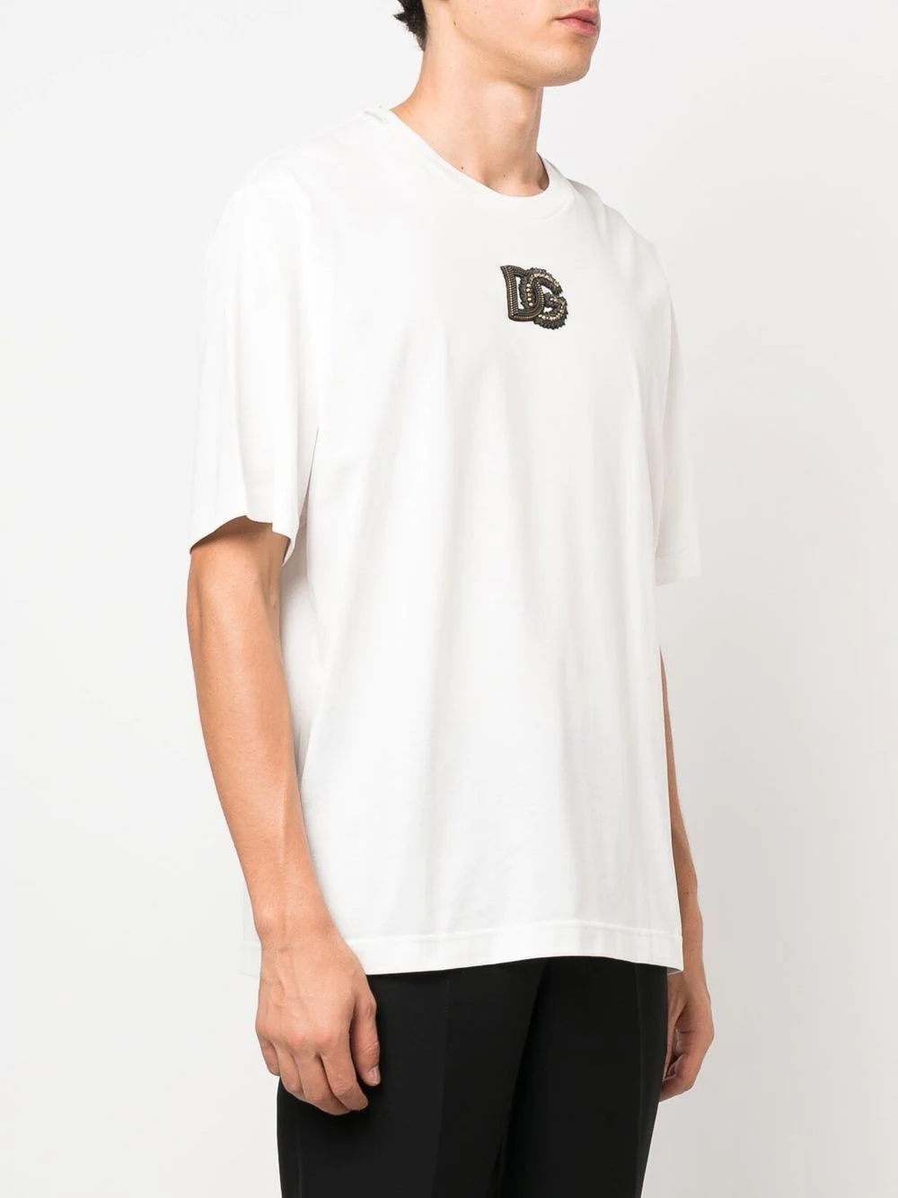 logo-appliqué crew neck T-shirt - 3