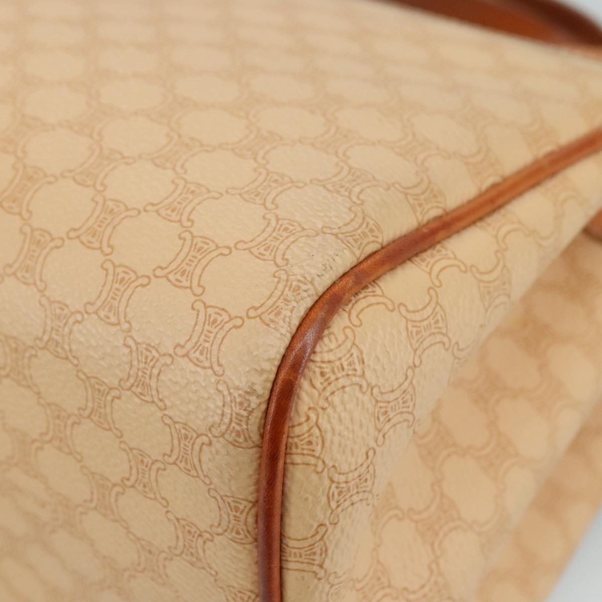 CELINE Macadam Canvas Hand Bag Pvc Leather Beige Brown Gold - 15