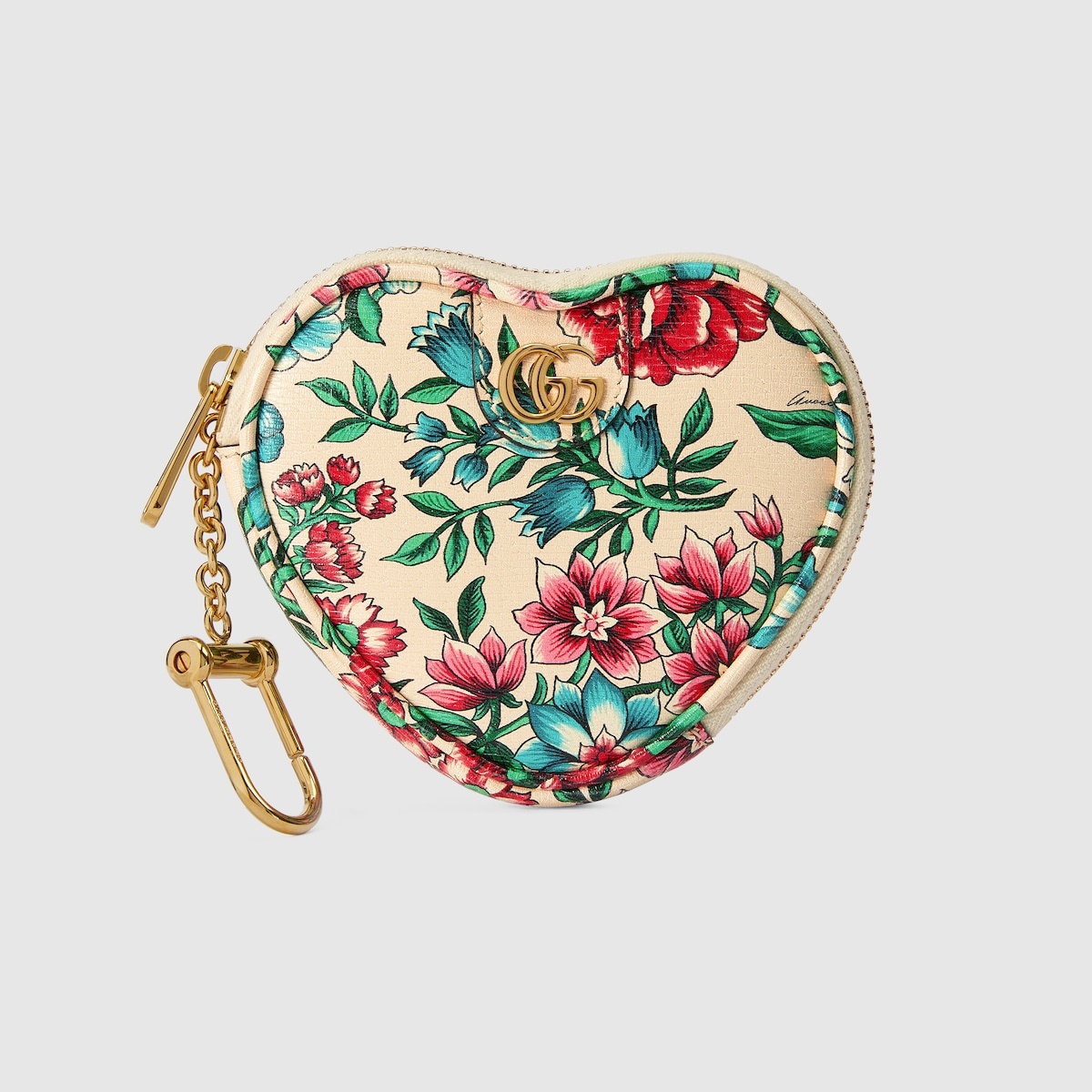 Ophidia GG heart-shaped key case - 1