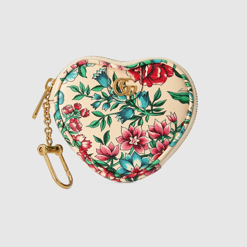 Ophidia GG heart-shaped key case 1