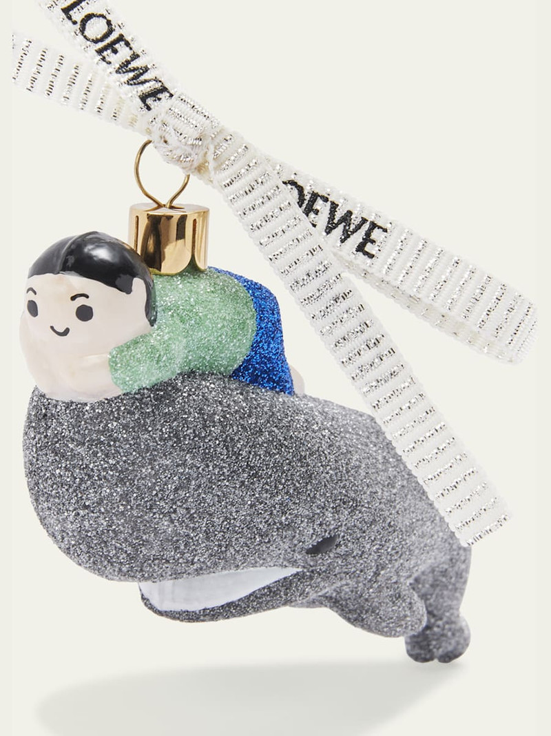 Loewe Whale with Kid Glass Bauble Ornament outlook