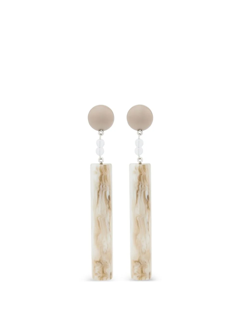 marbled-effect drop earrings - 1