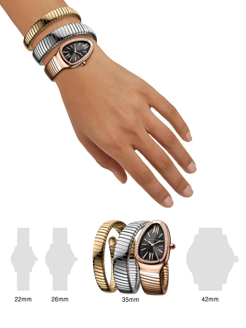 Women's Serpenti 18K Rose Gold, White Gold & Yellow Gold Double Twist Watch 3