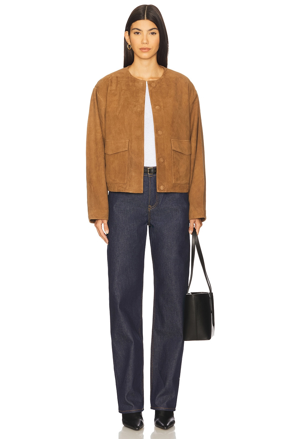 Suede Utility Cocoon Bomber - 4