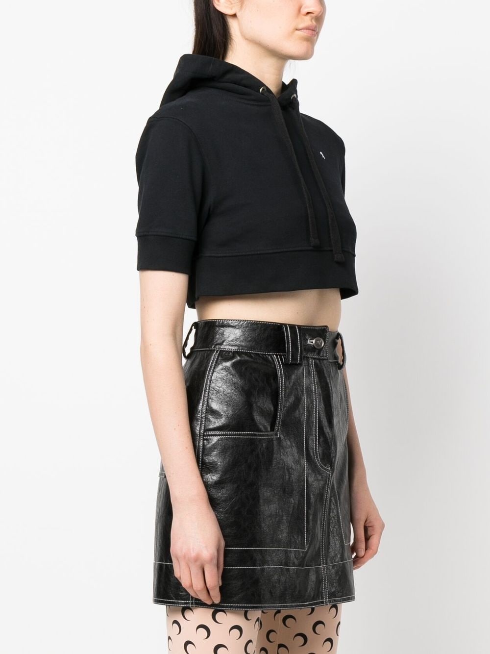 cropped short-sleeve hoodie - 3
