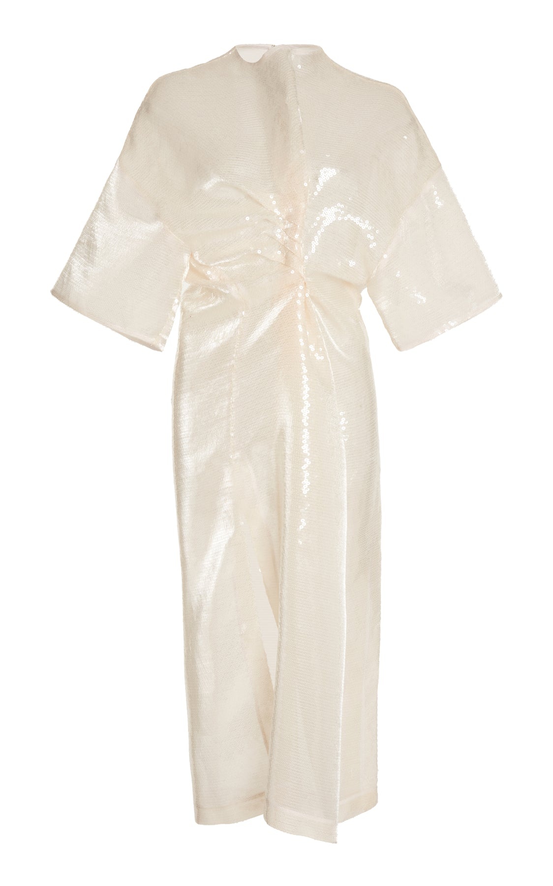 KNOTTED SEQUIN DRESS IVORY - 13