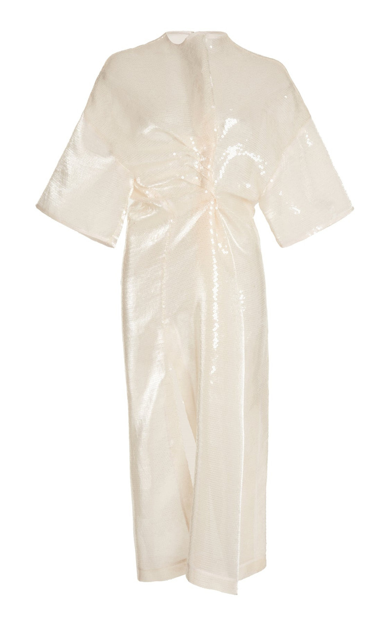 KNOTTED SEQUIN DRESS IVORY 13