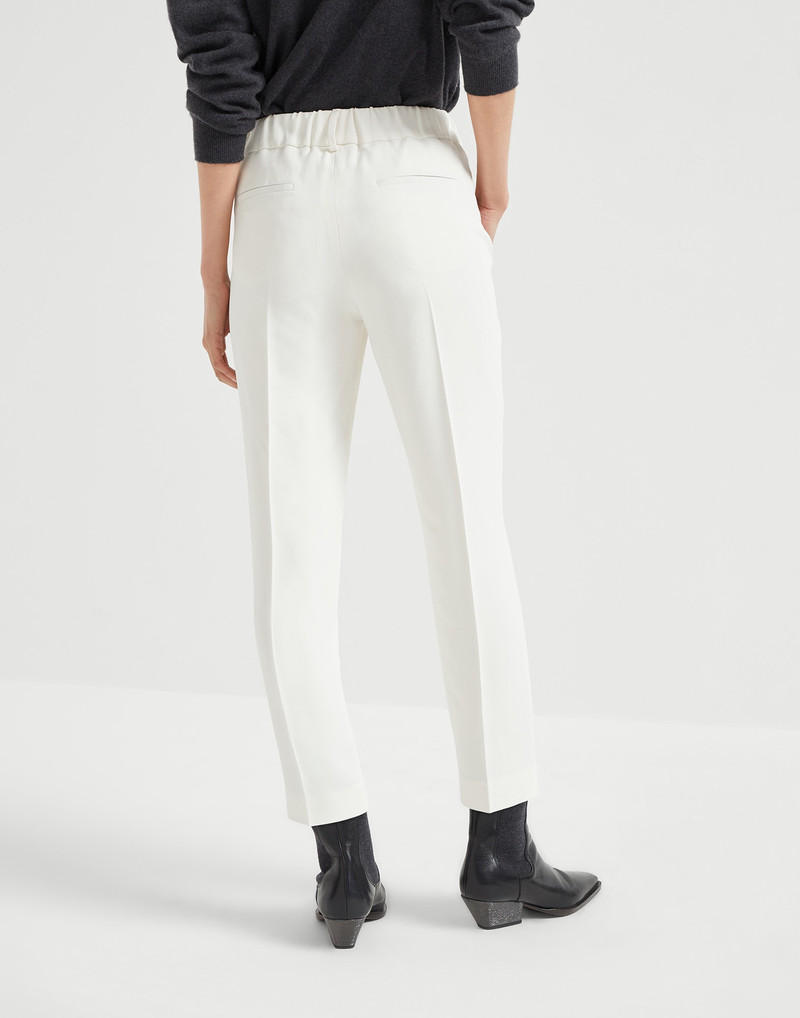 Brunello Cucinelli Silk and acetate crêpe cady tailored jogger trousers outlook