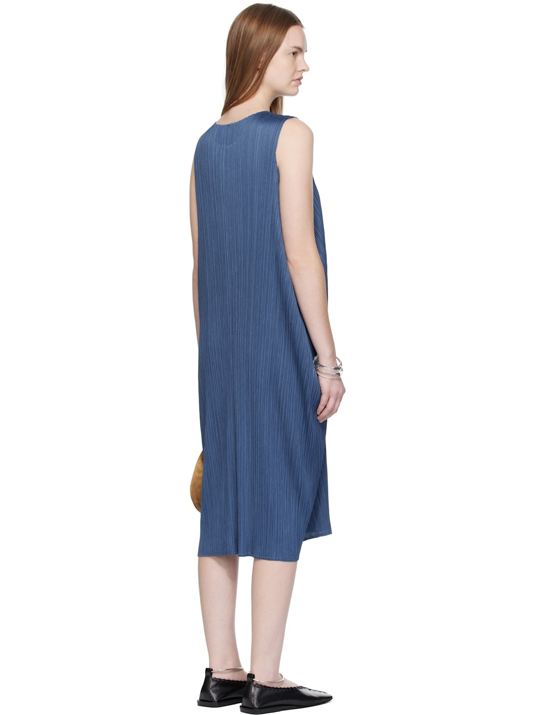 Navy Lamp Shade Midi Dress - 3