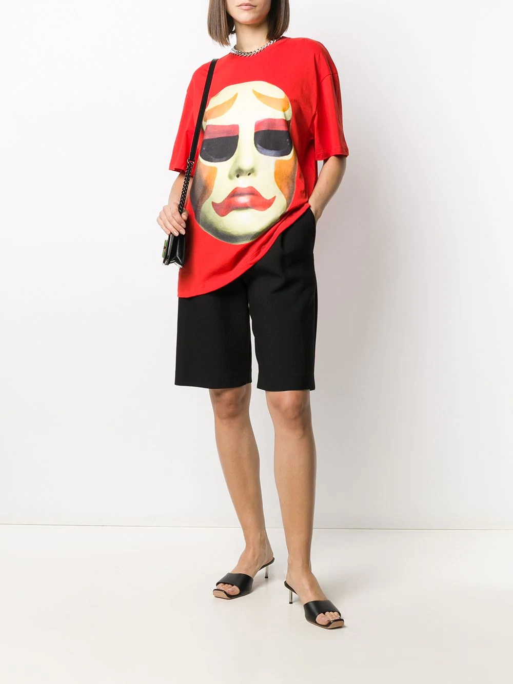 mask-print T-shirt - 3