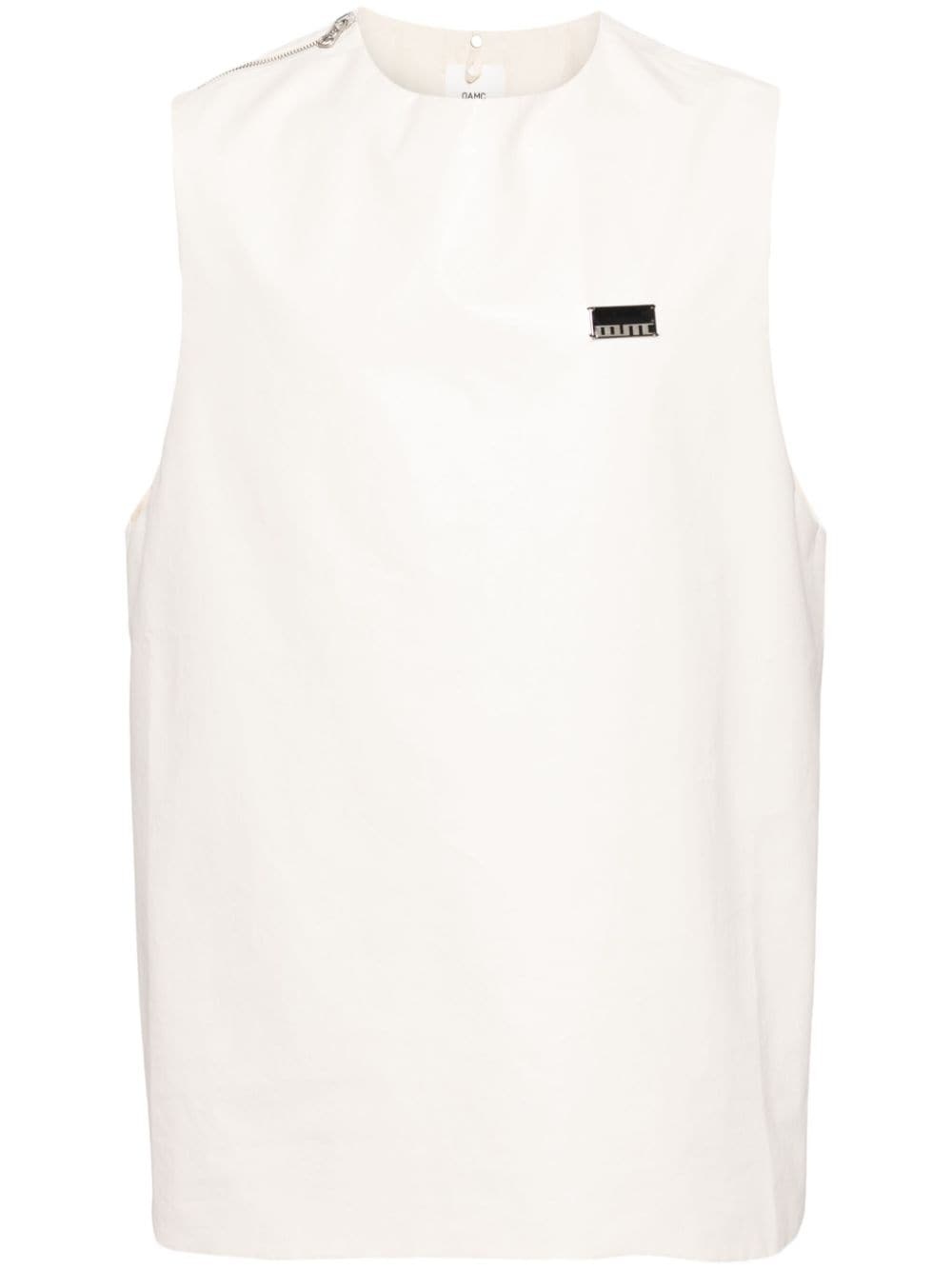 zipped cotton tank top - 1