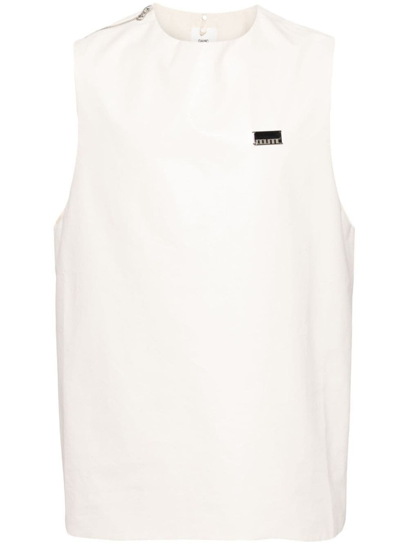 zipped 면 탱크 탑 1