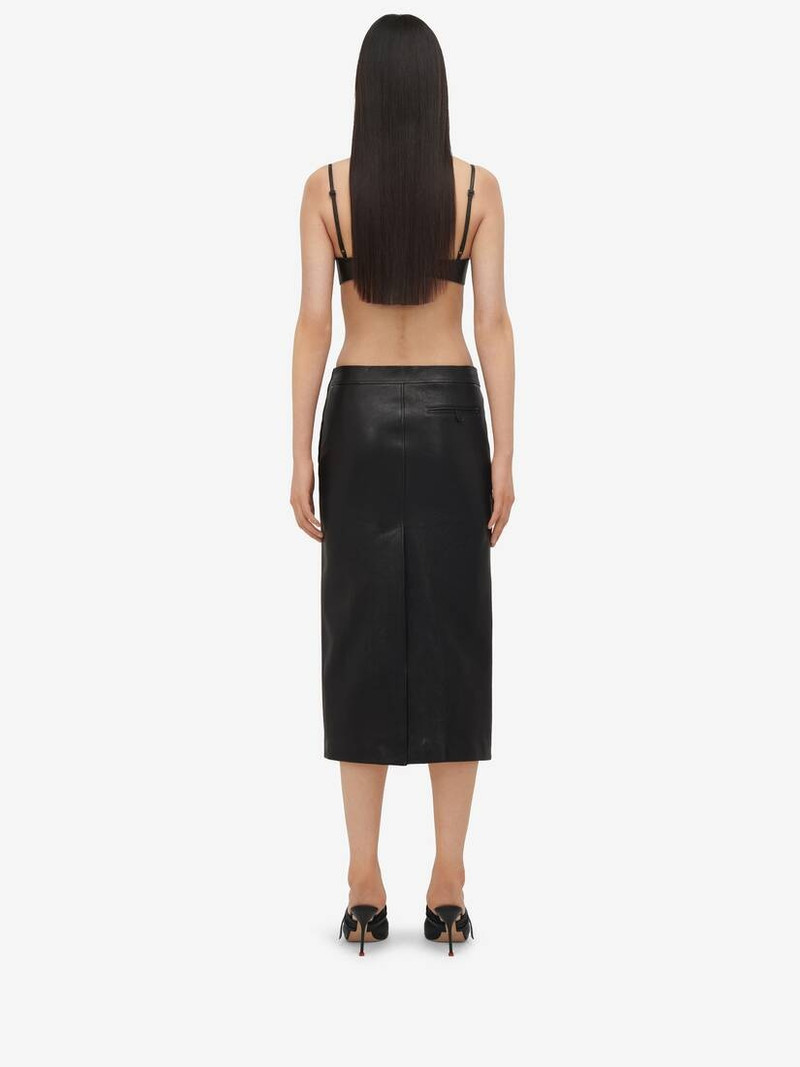 Women's Leather Bra in Black 5