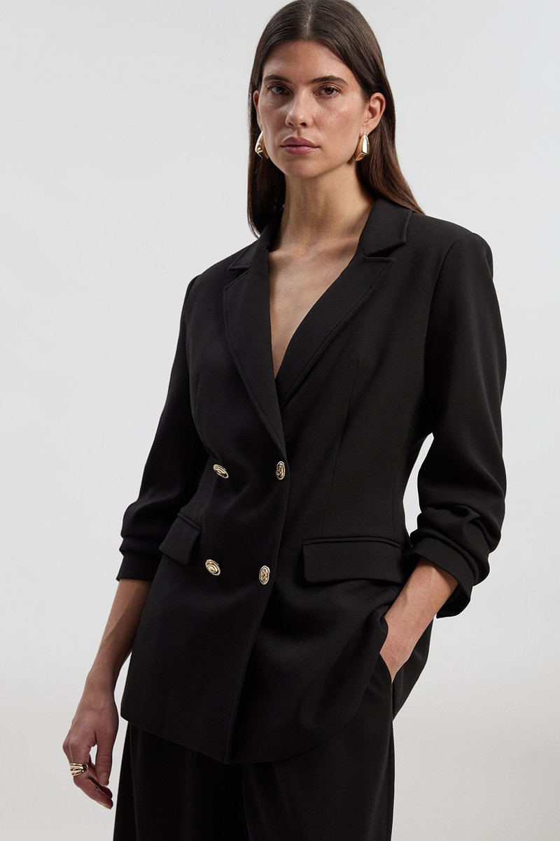 Tall Compact Stretch Essential Tailored Double Breasted Blazer 1
