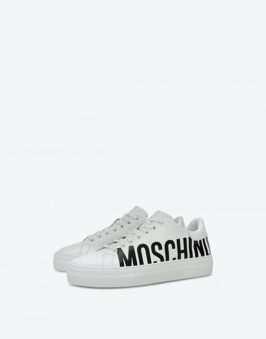 LEATHER SNEAKERS WITH LOGO - 1