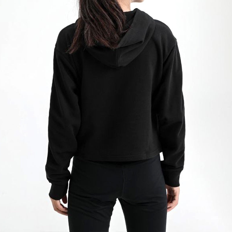 (WMNS) PUMA Amplified Cropped Tr Hoodie 'Black White' 586592-01 - 5