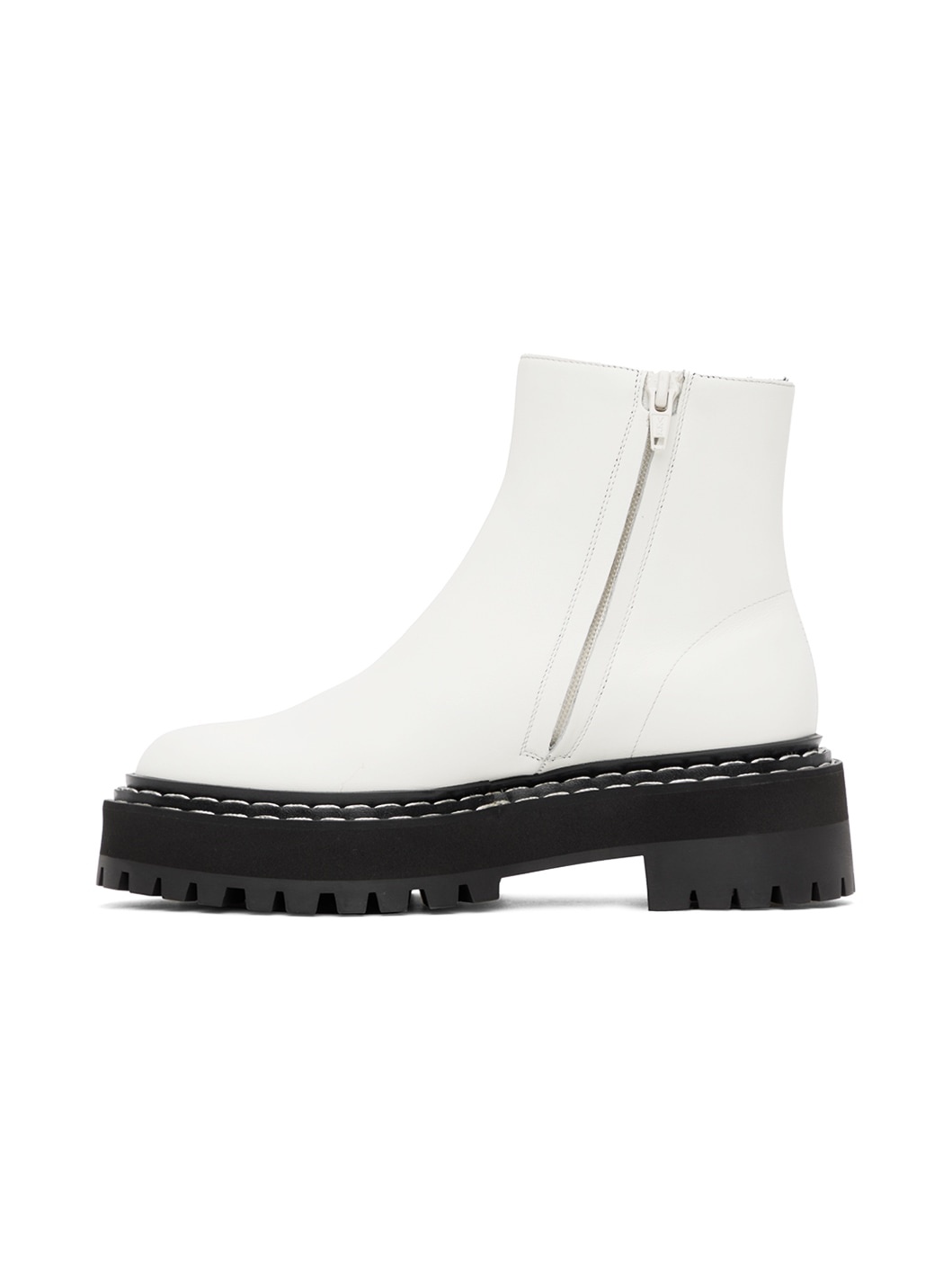 White Lug Sole Platform Boots - 3